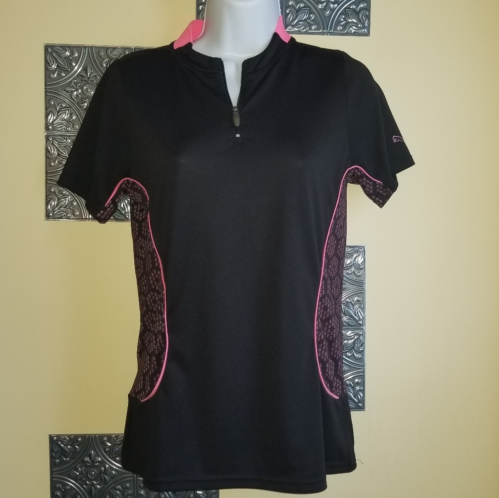 Puma Activewear Athletic Fitted Golf Polo Sz L